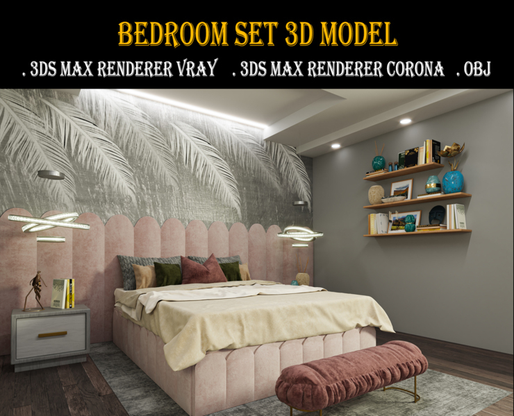 Bedroom Set 3d Model Flippednormals - Premium Nature Art Gallery - High Resolution