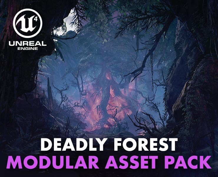 Deadly Forest Modular Asset Pack Flippednormals - Geometric Designs - Stunning Full HD Collection