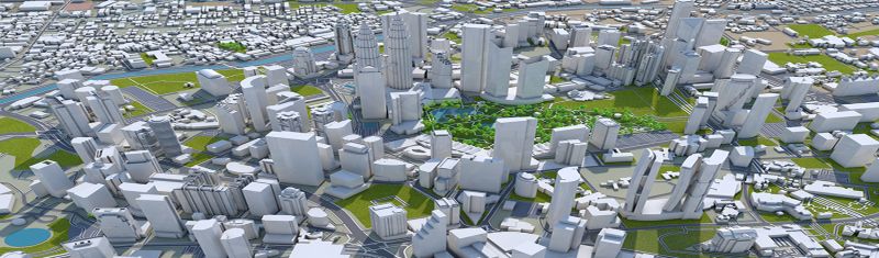 Kuala Lumpur 3d City Model Overview Cityframes - Professional Colorful Picture - Full HD