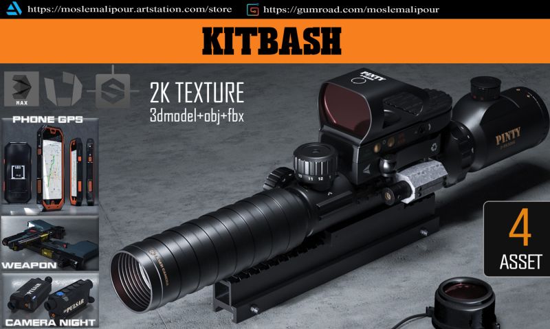 Kitbash Weapon Flippednormals - Best Mountain Designs in Retina