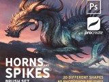 Horns And Spikes Brush Set Flippednormals