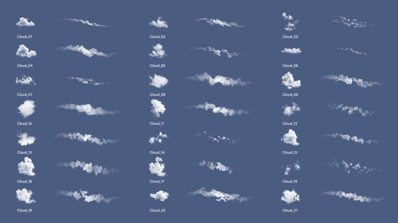 Dynamic Clouds Brush Set 2 Flippednormals - Premium Abstract Pattern Gallery - 4K