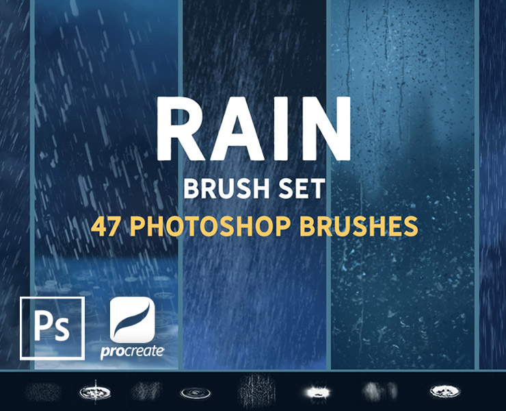 Rain Brush Set Flippednormals - Elegant City Art - HD