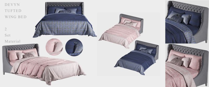 Tufted Bed Flippednormals - Ultra HD Sunset Pattern - 4K