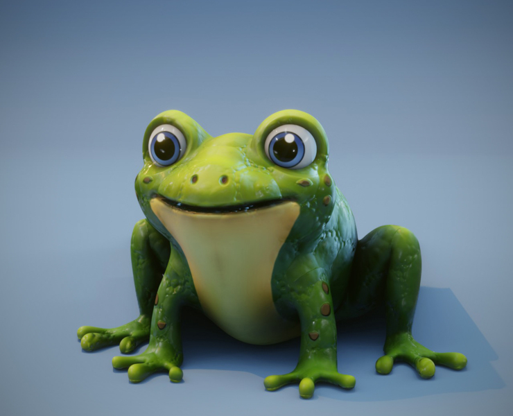 Cartoon Frog 3d Model - Mountain Design Collection - Mobile Quality