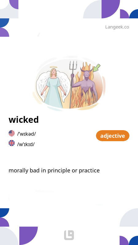 Definition & meaning of "wicked"