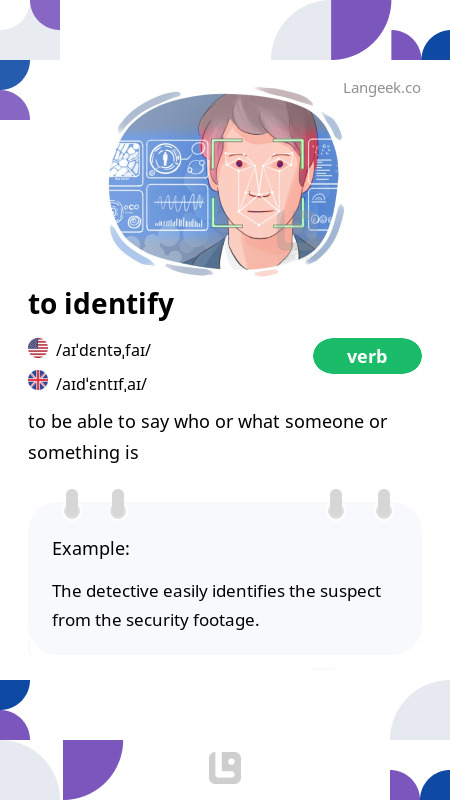 Definition & meaning of "identify"