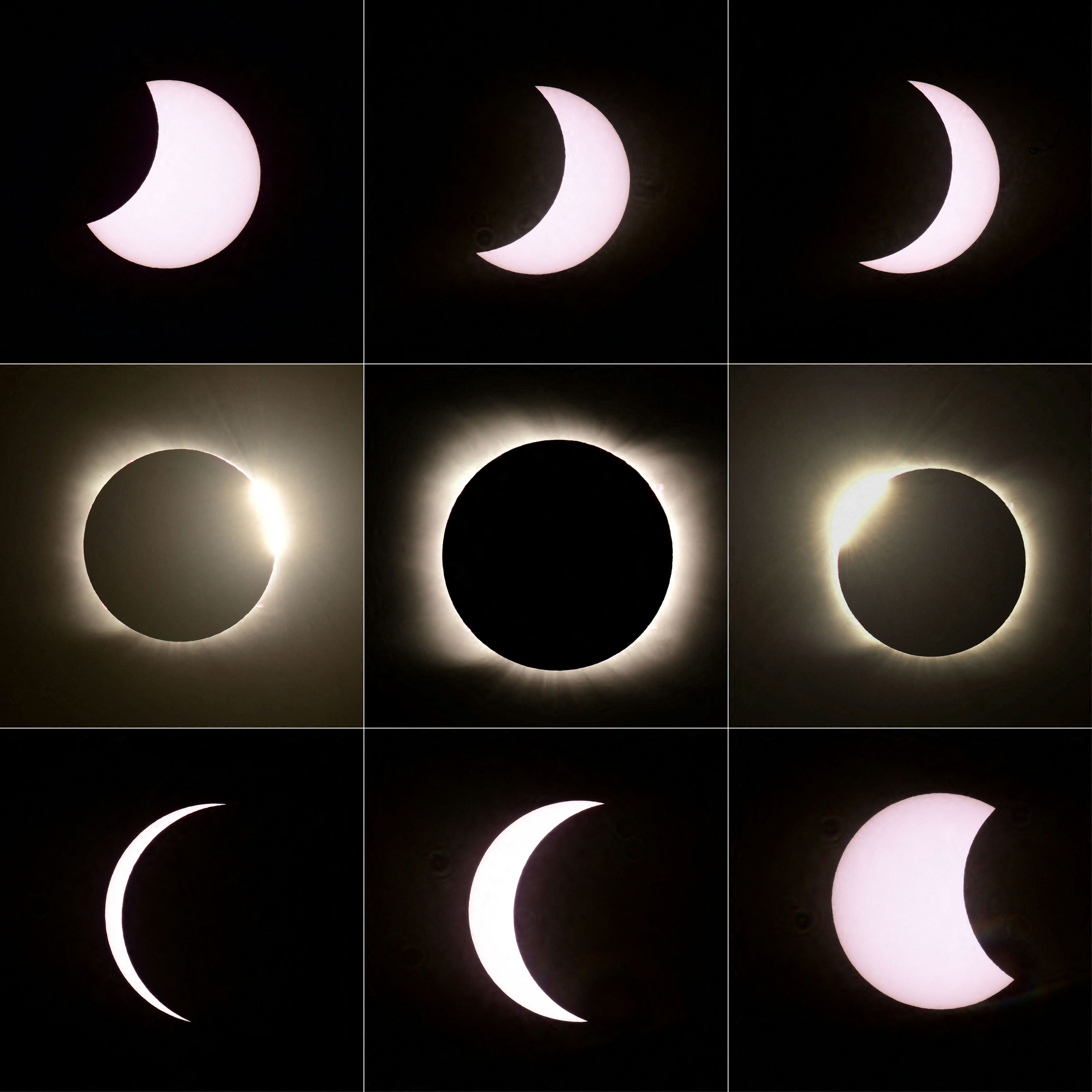 Solar Eclipse Capturing The Stages - High Quality HD Space Designs | Free Download