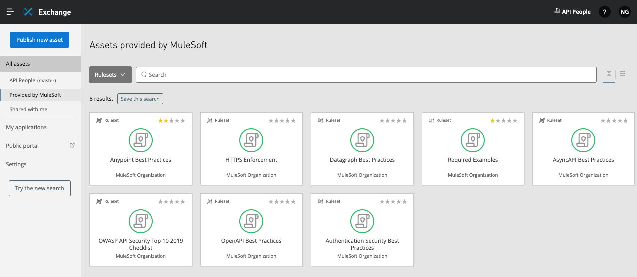 Assets provided by MuleSoft, API People