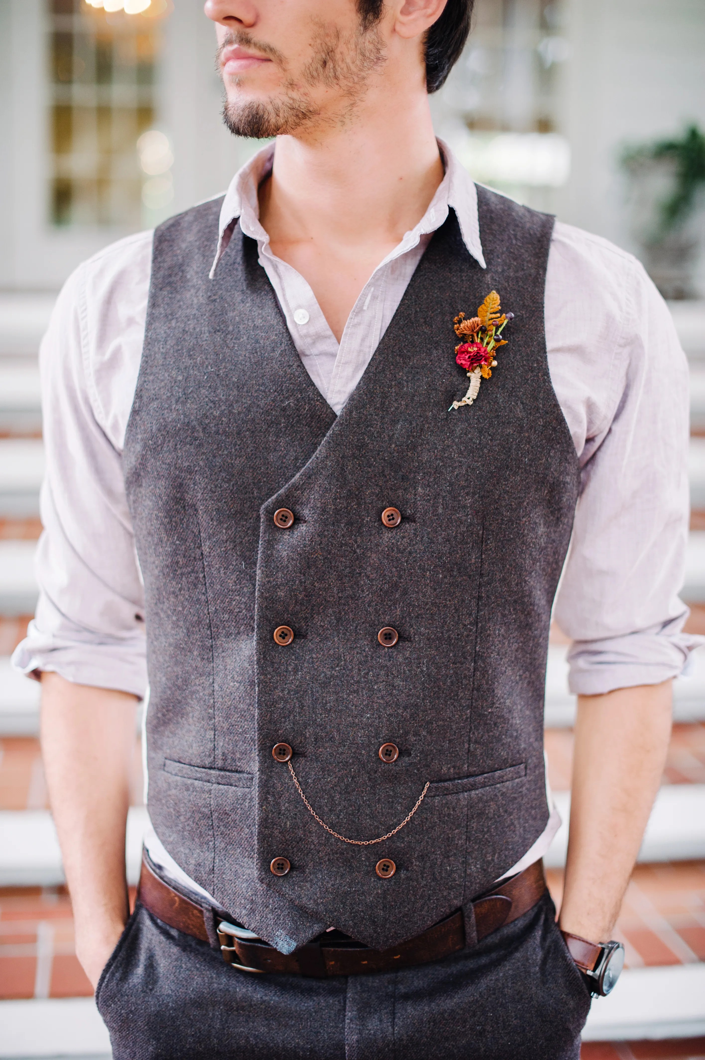 The beauty of the claddagh ring is that it can double as both an engagement ring and a wedding ring. Vintage-Inspired Double-Breasted Groomâ€™s Vest