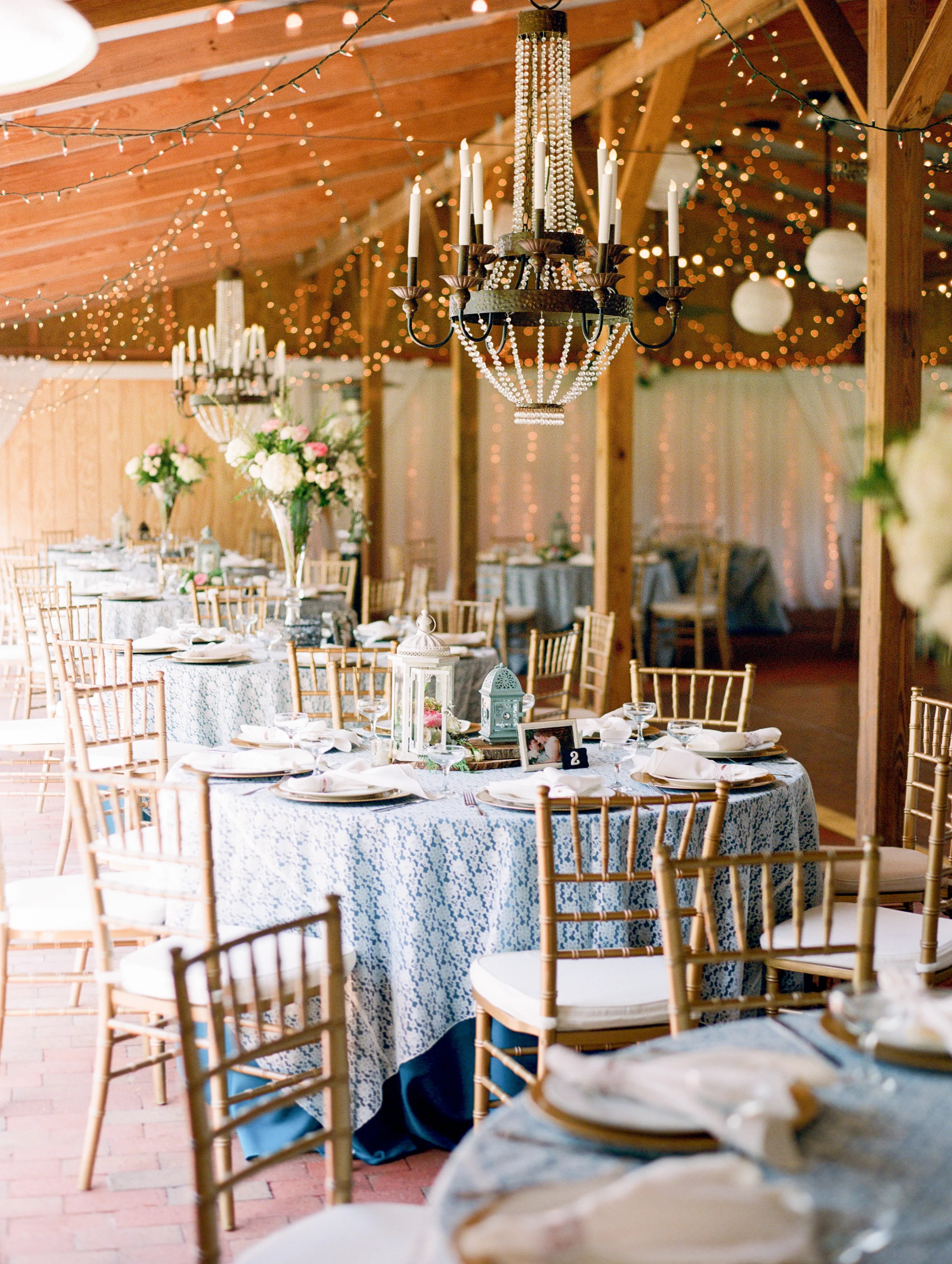 Rustic elegant wedding reception decor