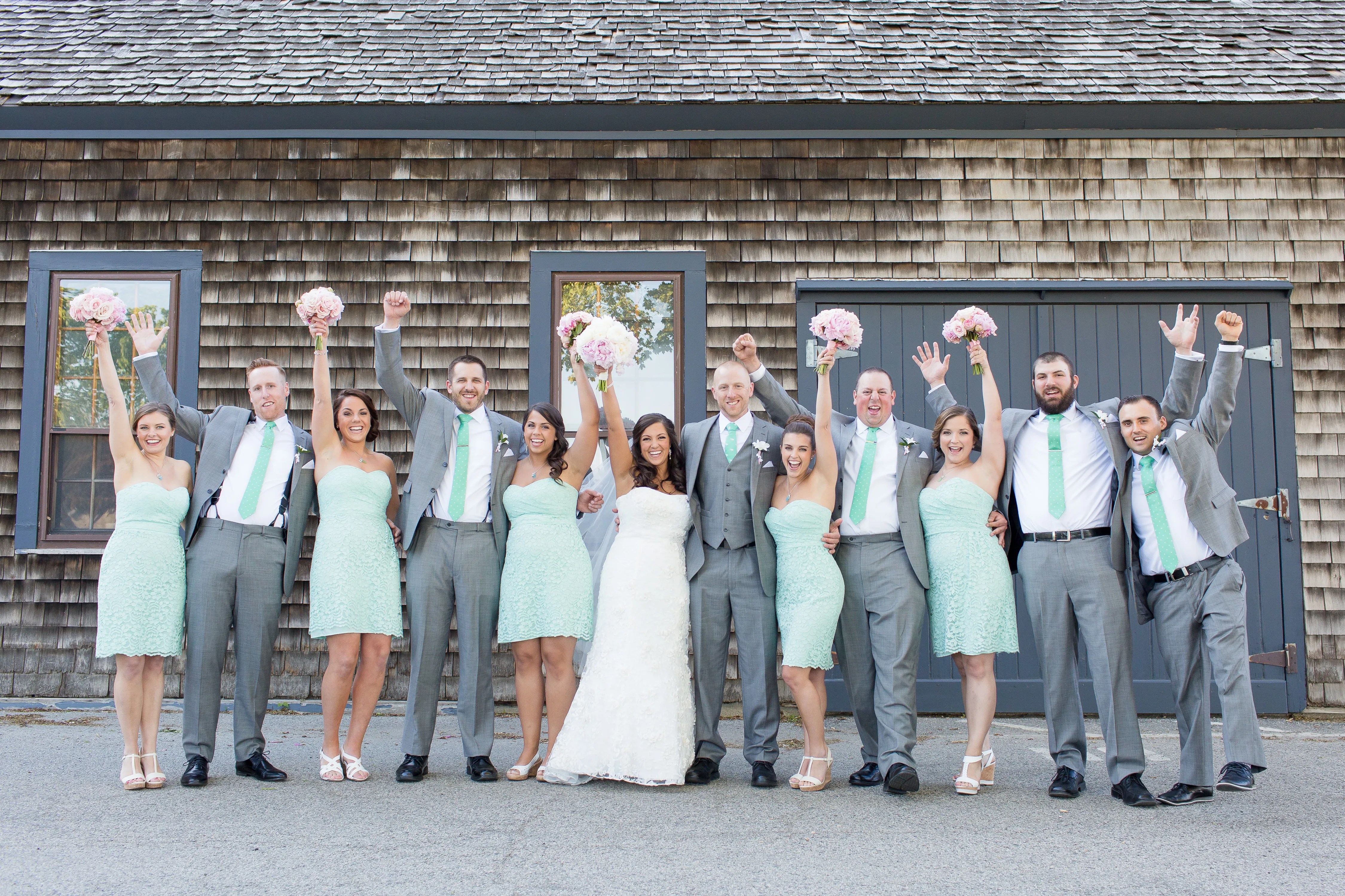 The bash will help you find just what you need for your next event. Mint and Gray Wedding Party Attire