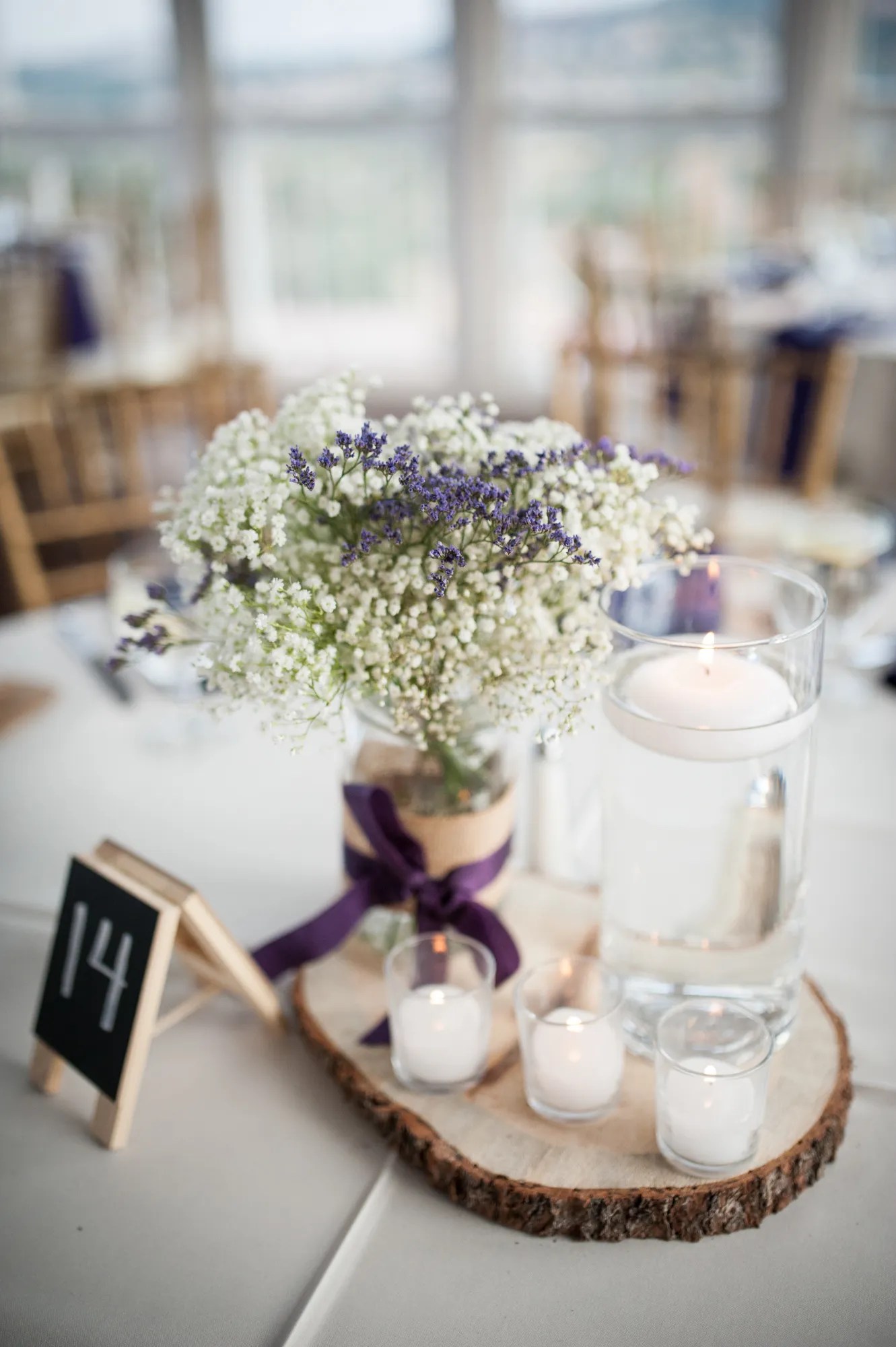 The host line · 2. Rustic Babyâ€™s Breath and Floating Candle Centerpieces