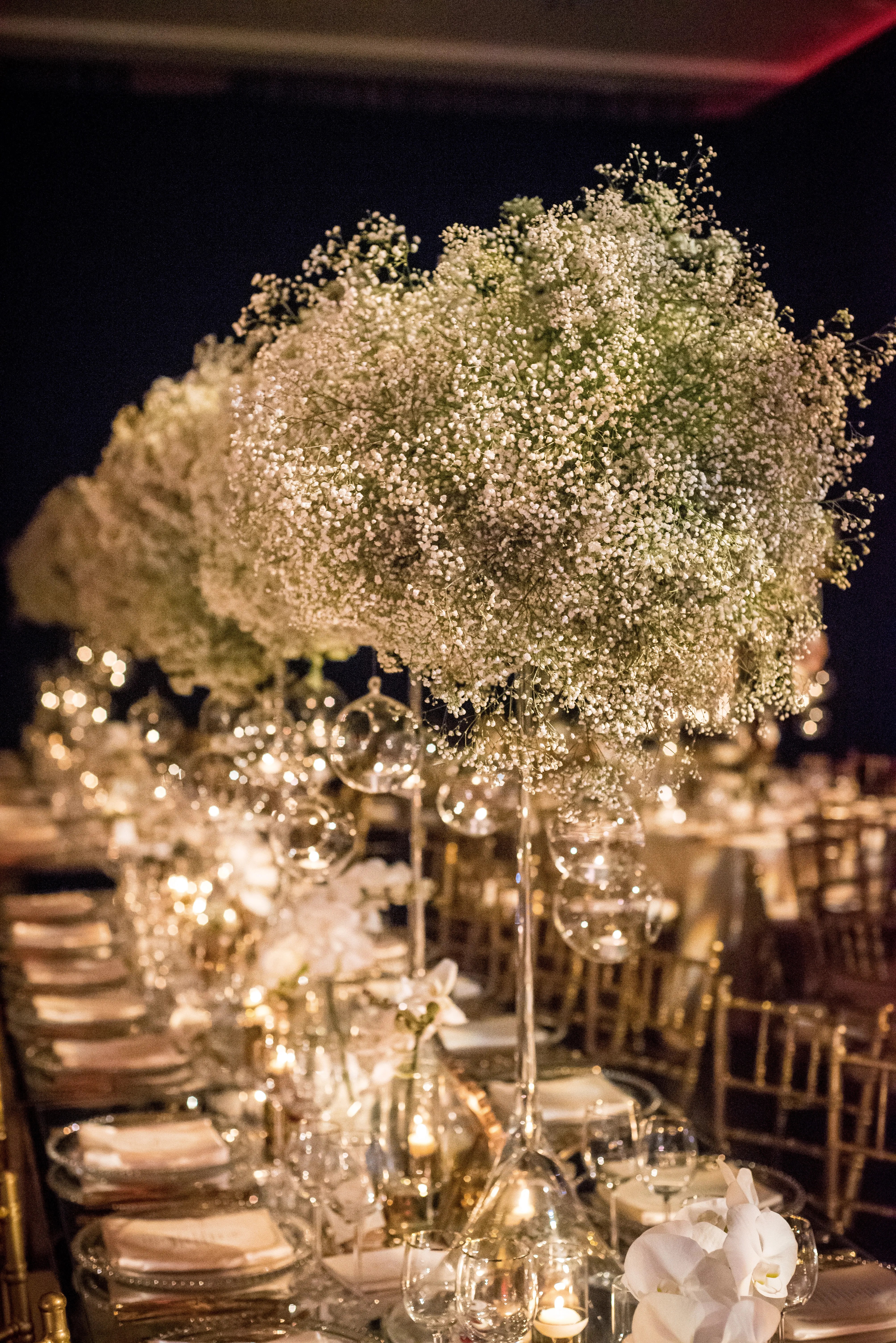 Popular brooklyn, n.y., wedding venue rebar abruptly c. Baby's Breath "Cloud" Centerpieces