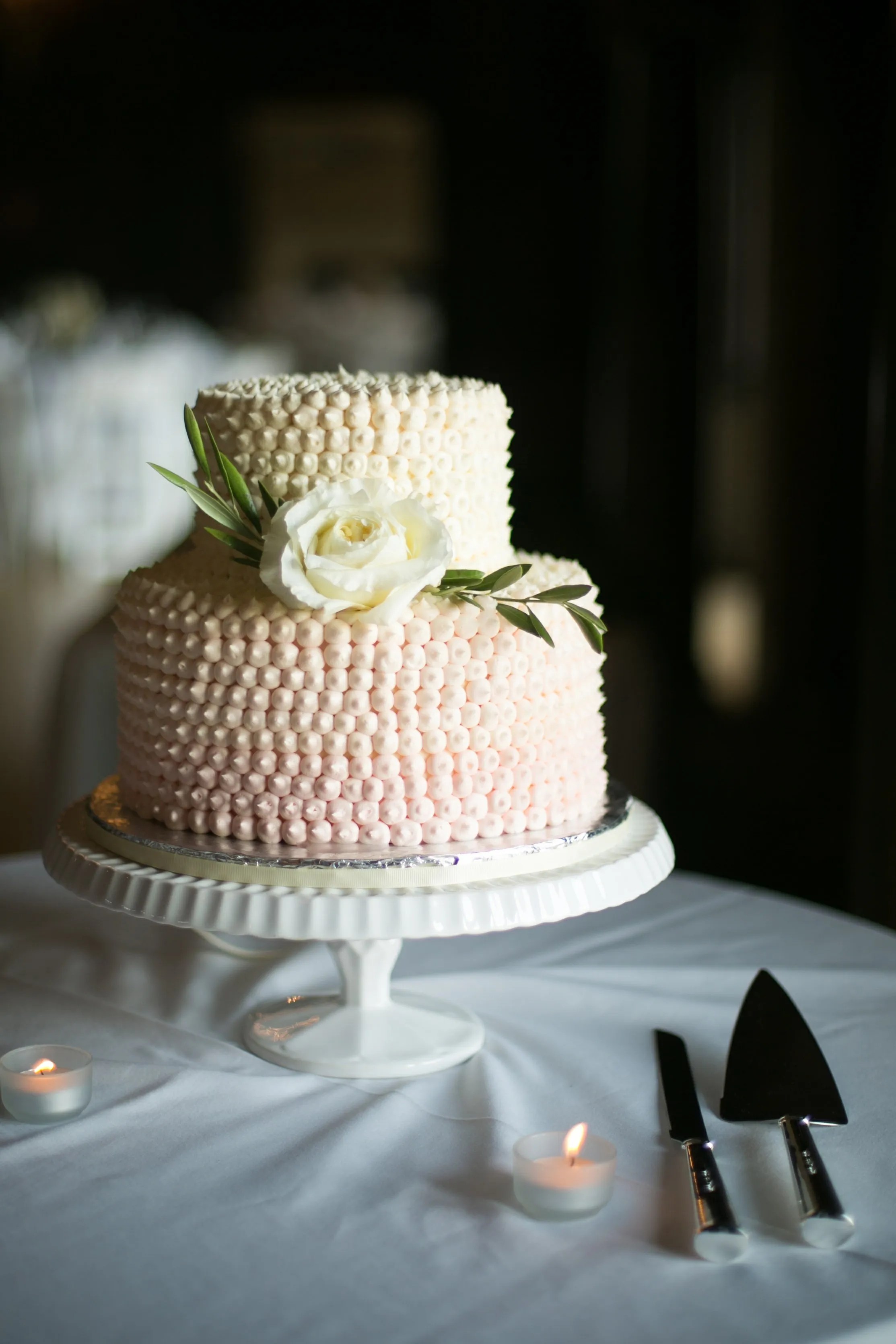 As well as reception menus, ceremony programs, and placecards Ombre Blush Wedding Cake