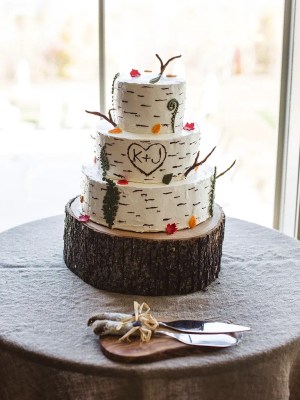 rustic cake cakes weddings tree bark inspiration