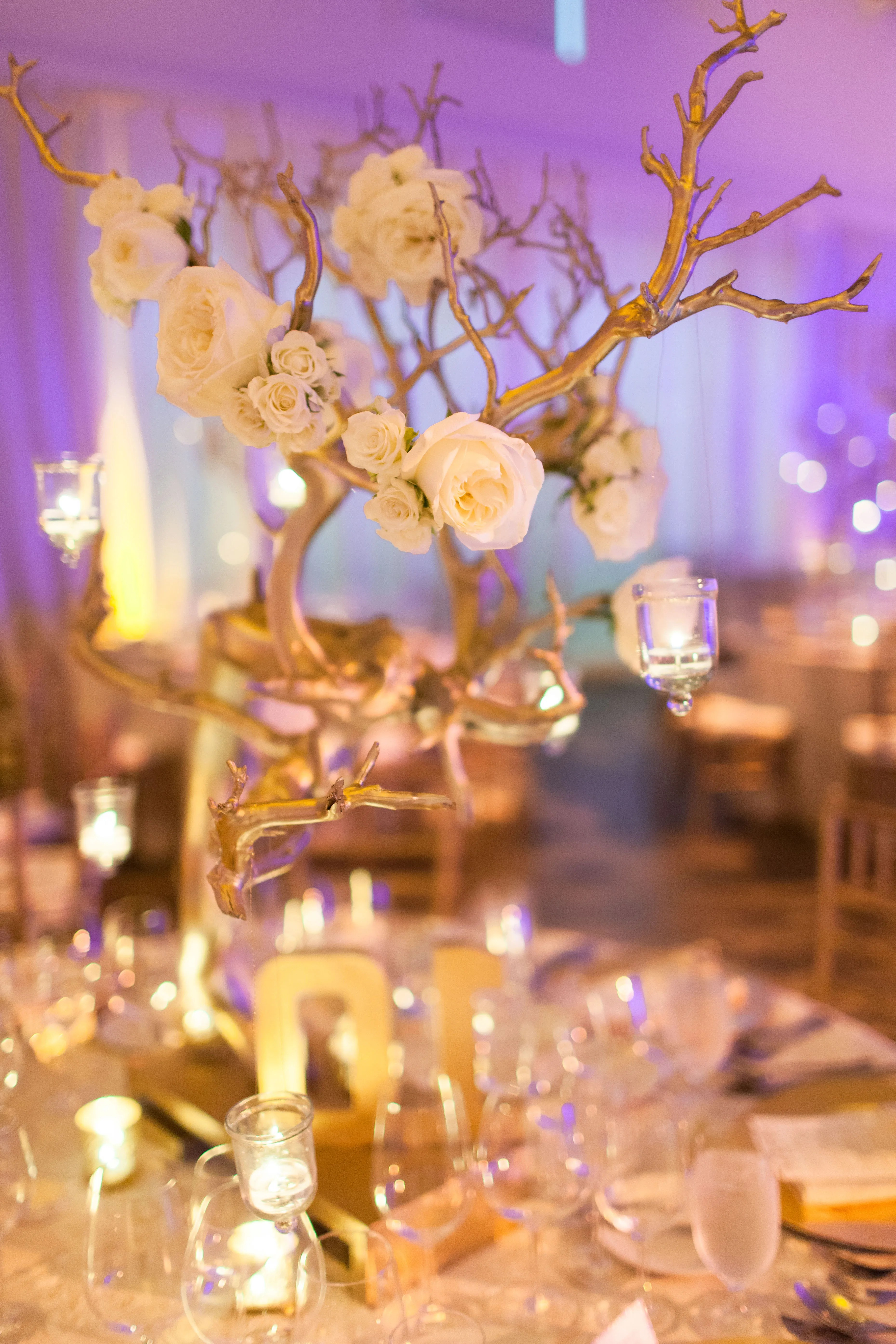 Good qualities of a wedding planner. Tall Gold Tree Centerpiece