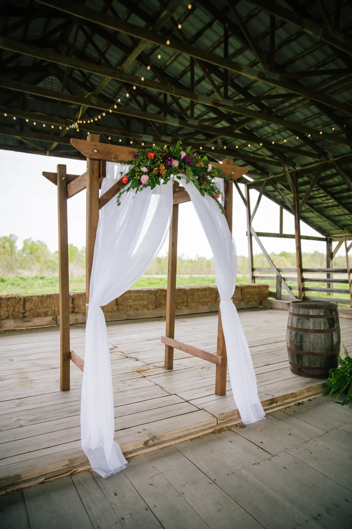 Wedding arch decorations are mostly in wooden or wrought. DIY Wooden Wedding Arch With Colorful Flowers