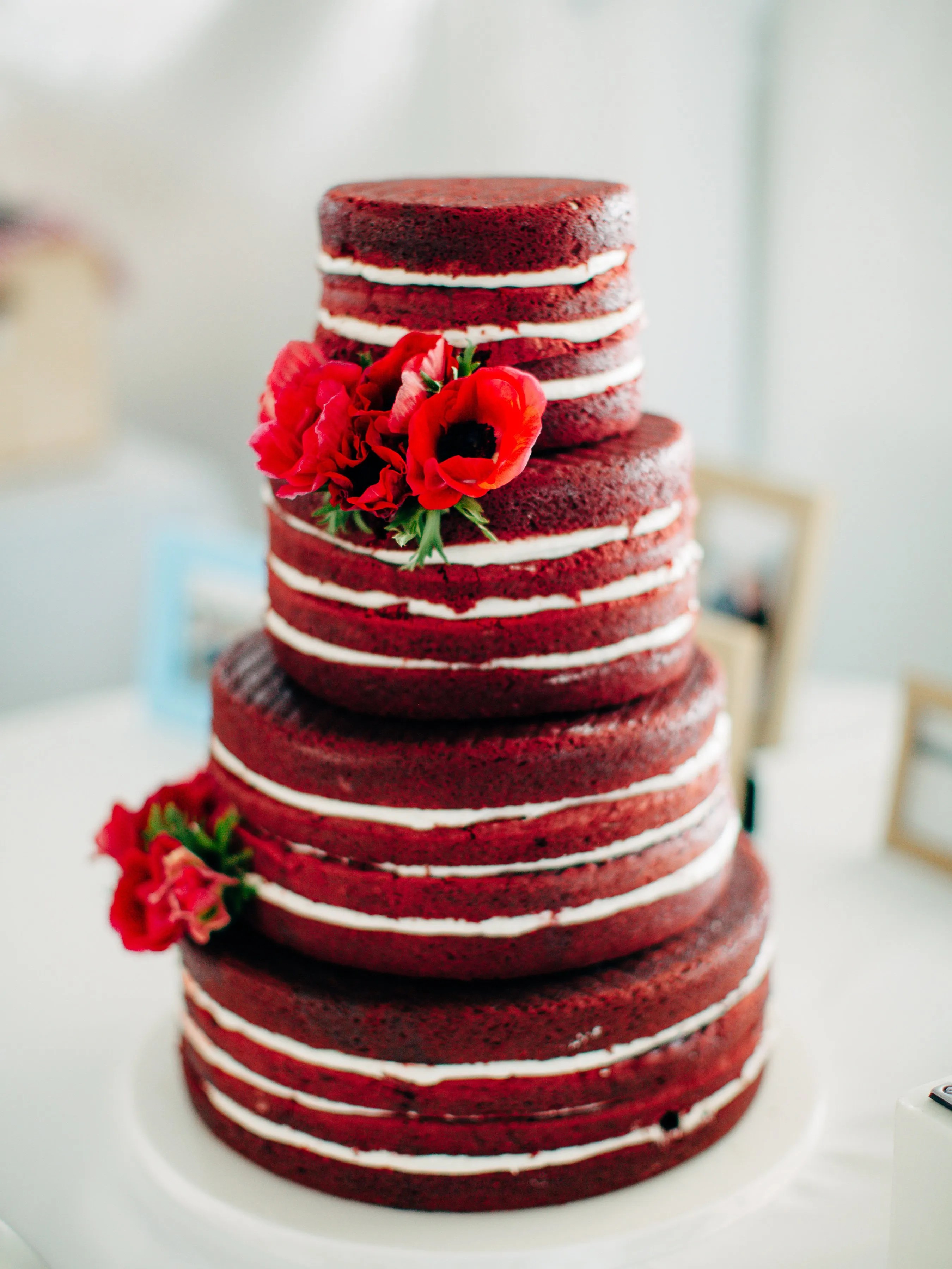 This is apparently a classic frosting for red velvet cake, but since it only has 1 cup of sugar in it (and it makes plenty to frost 24 cupcakes) it is also a great option for children's birthday parties. Red Velvet Naked Cake