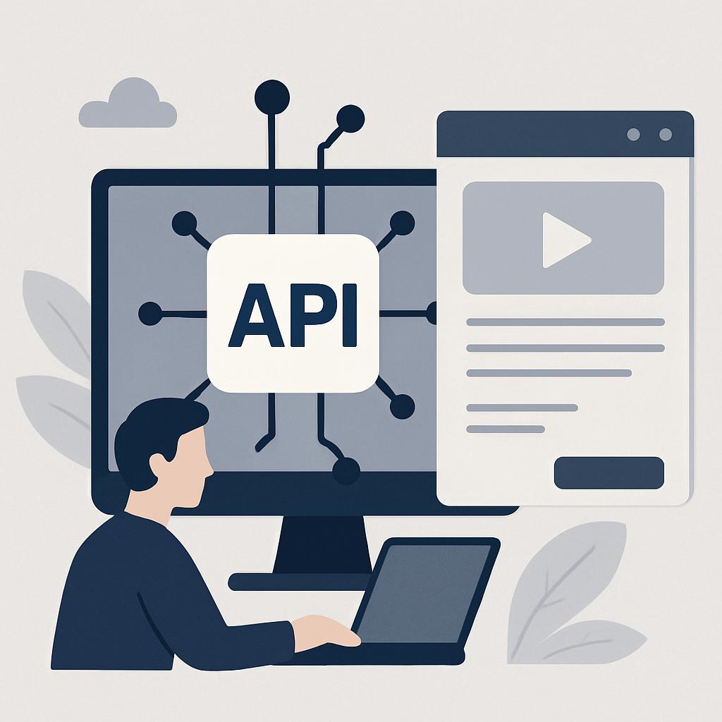 API, computer programlar, uygulamalar ve web siteleri arasındaki bağlantılara yardımcı olan komutları temsil eden simgeyle...