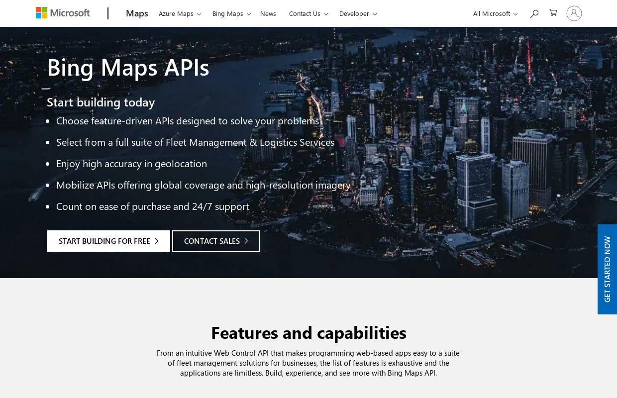 Bing Maps Api ApisList Docs Screenshot 