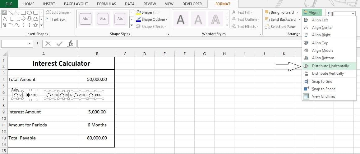 Group Box and option button excel form controls (16) - Apisylux