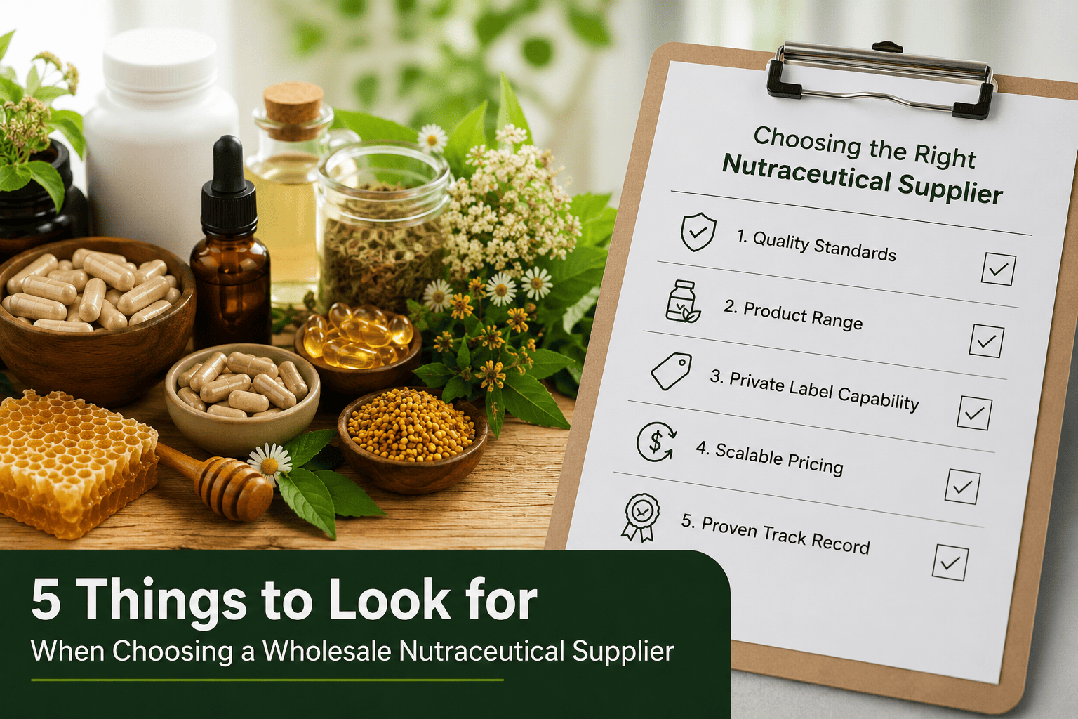 5 Things to Look for When Choosing a Wholesale Nutraceutical Supplier