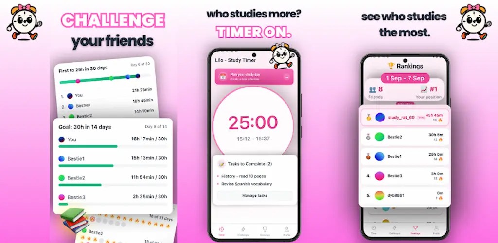 Lilo Study Timer & Challenges