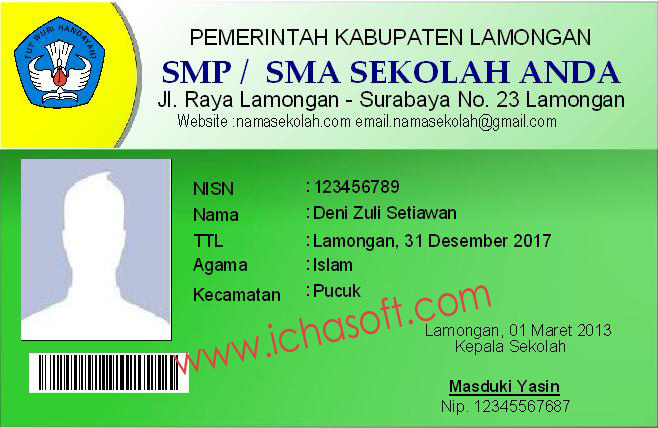 Mulai dari jenjang sd / sm , smp / mts , dan sma / ma. Tutorial Cara Membuat Kartu Pelajar Barcode