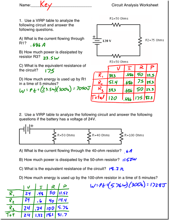 Parallel Circuits Lab Answer Key - Circuit Diagram