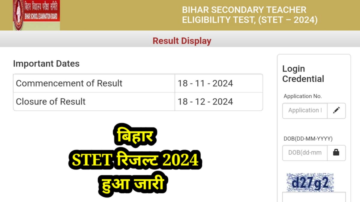 Bihar STET Result 2024
