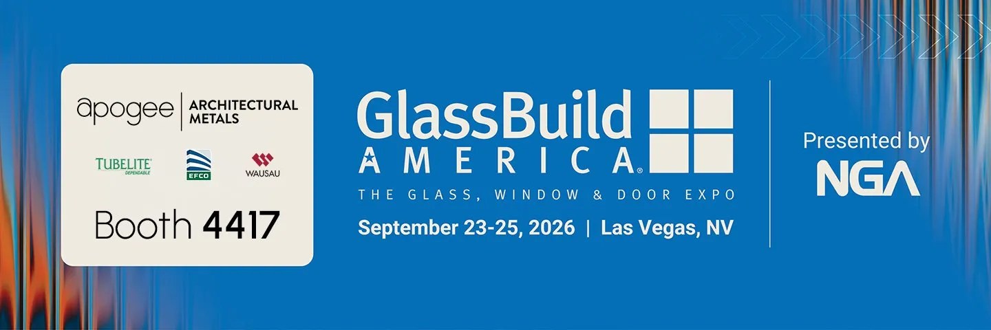 GlassBuild 2026 Blog Feature Apogee Arch Metals
