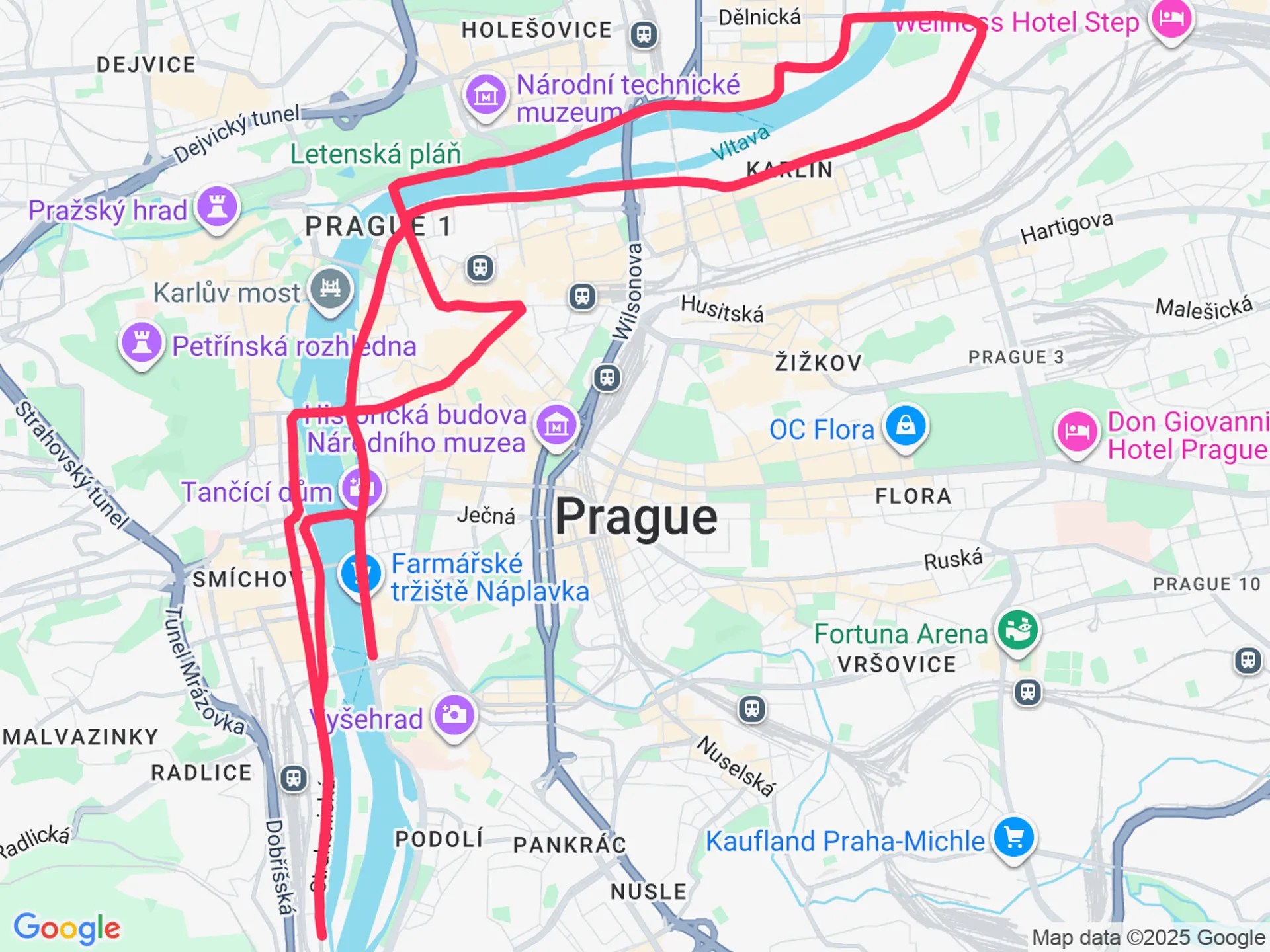 Prague Half Marathon 2026 Race Info Course Results V O2 Prague Half Marathon Map 2025 04 05.webp
