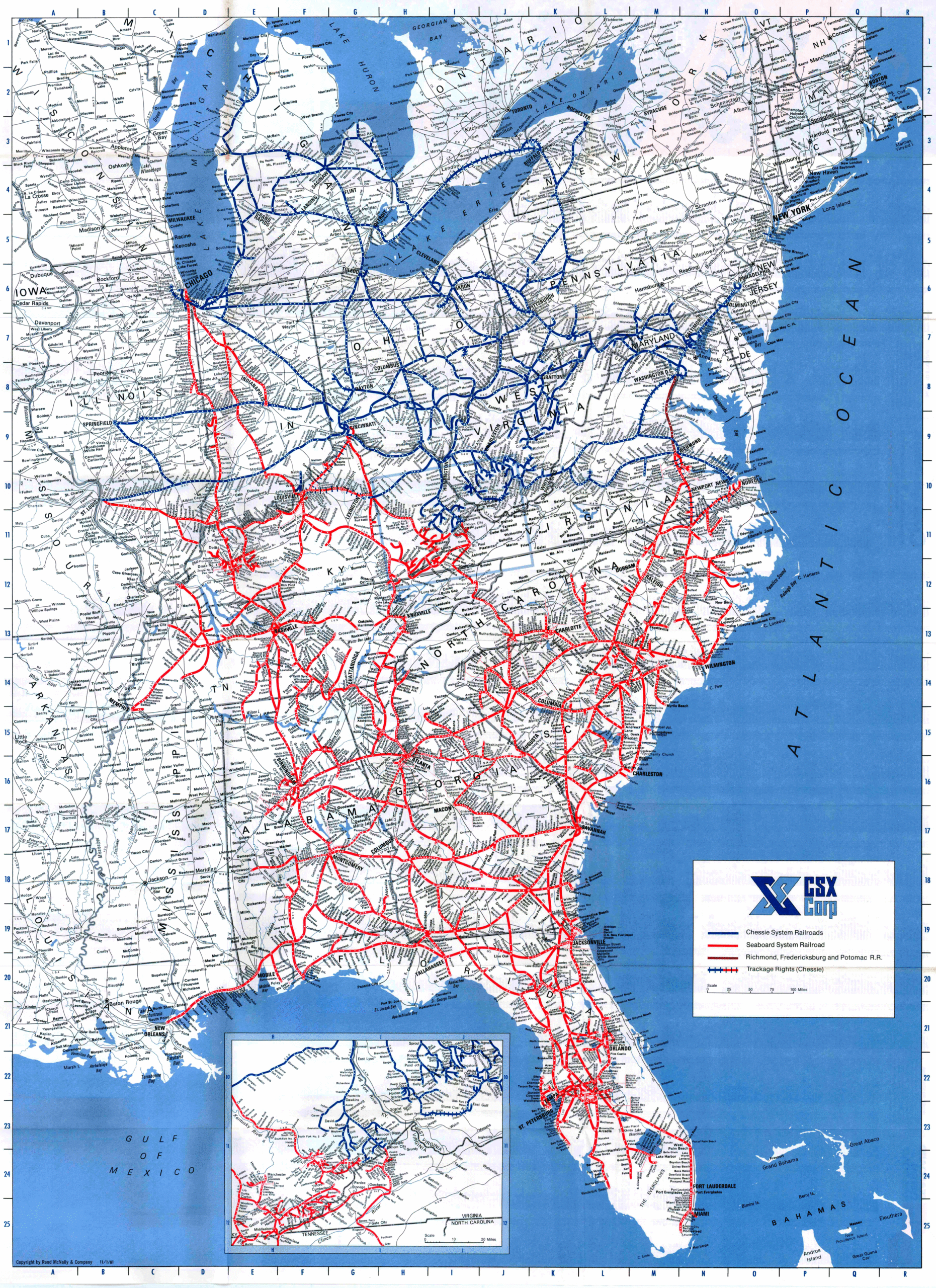 CSX Corporation Map - 1981
