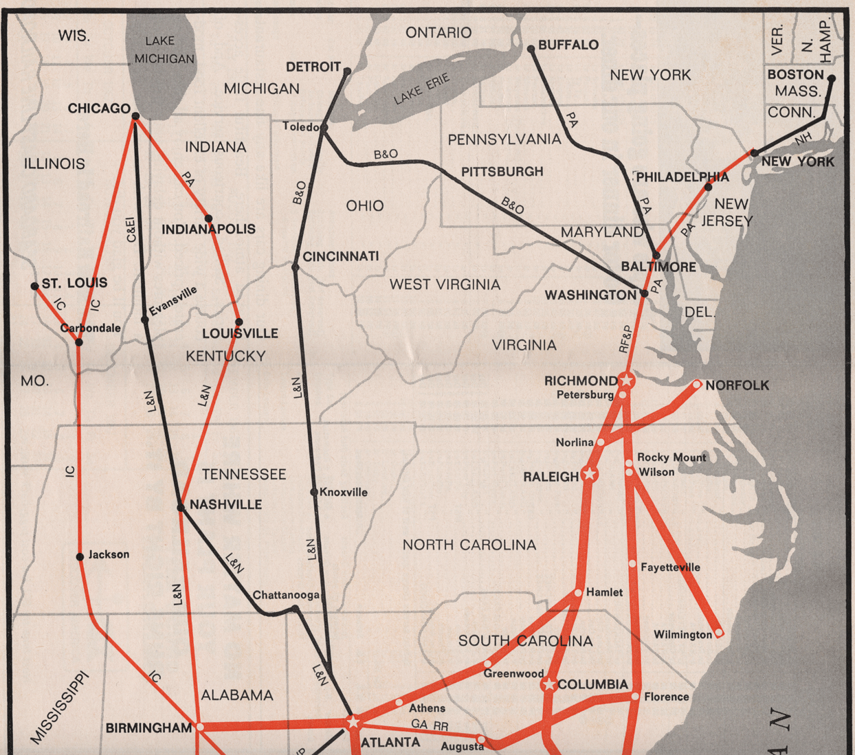 SCL Passenger Route Map