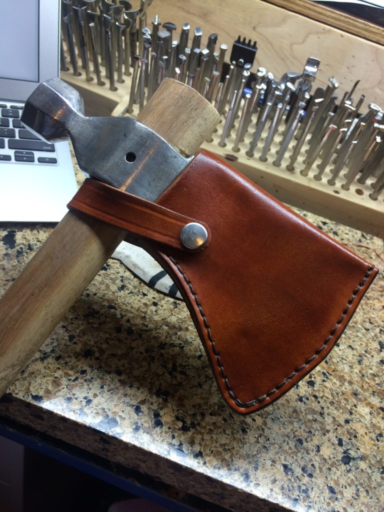 Custom Leather Axe Sheath for Cold Steel Rifleman
