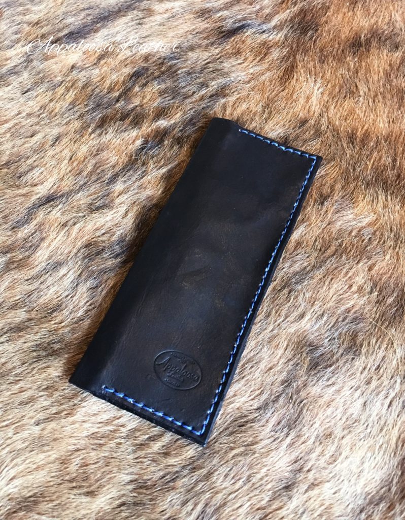 Black Wallet with Blue Stitching