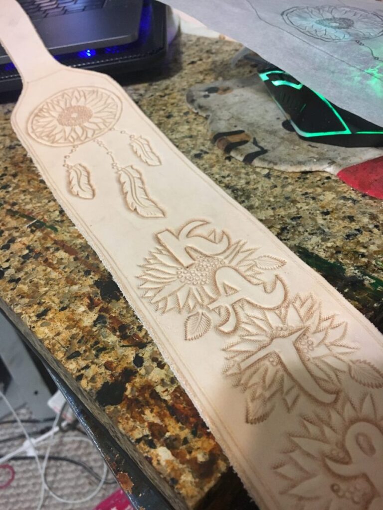 Appaloosa Leather Work in progress shots - tooling leather