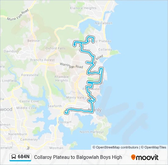 684N Route Schedules Stops Maps Balgowlah Boys HS Updated