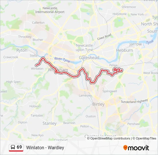 69 Route Schedules Stops Maps Winlaton Updated