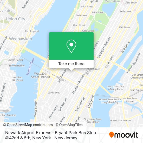 Shared shuttles are perfect for travelling to times square new york on a budget and don't mind sharing a ride with other travellers to and from newark airport . How To Get To Newark Airport Express Bryant Park Bus Stop 42nd 5th In Manhattan By Subway Bus Or Train
