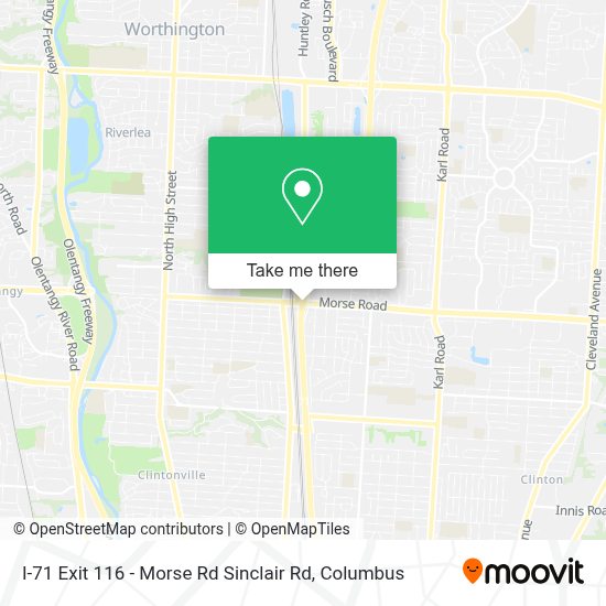 630 west schrock road, westerville, oh 43081. How to get to I-71 Exit 116 - Morse Rd Sinclair Rd in