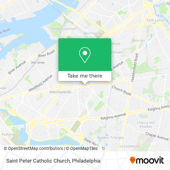 how to get to saint peter catholic church in merchantville by bus train or light rail on saint peter church merchantville