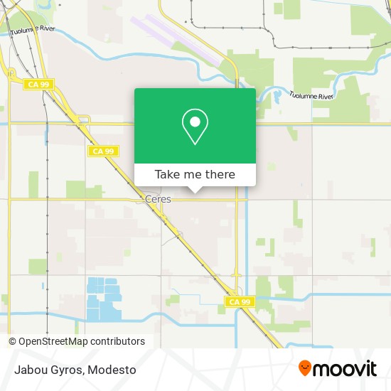 how to get to jabou gyros in ceres by bus on american pet clinic ceres ca