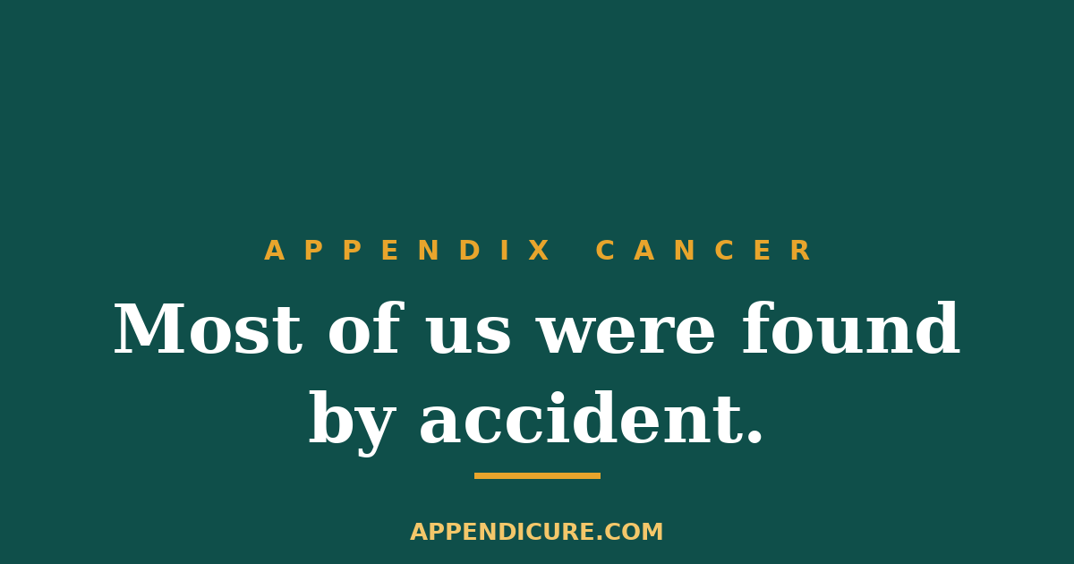 Most appendix cancer patients were found by accident because there is no appendix cancer screening test · title: Appendix cancer screening gap