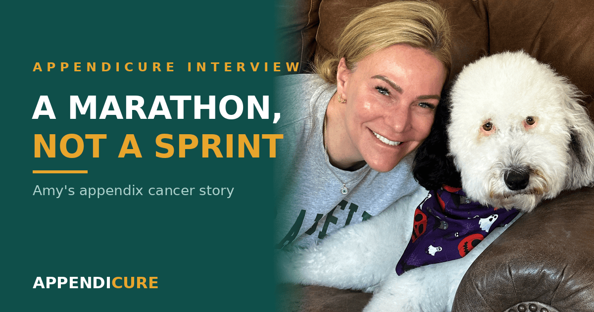 Amy Moeller, appendix cancer survivor, with her dog