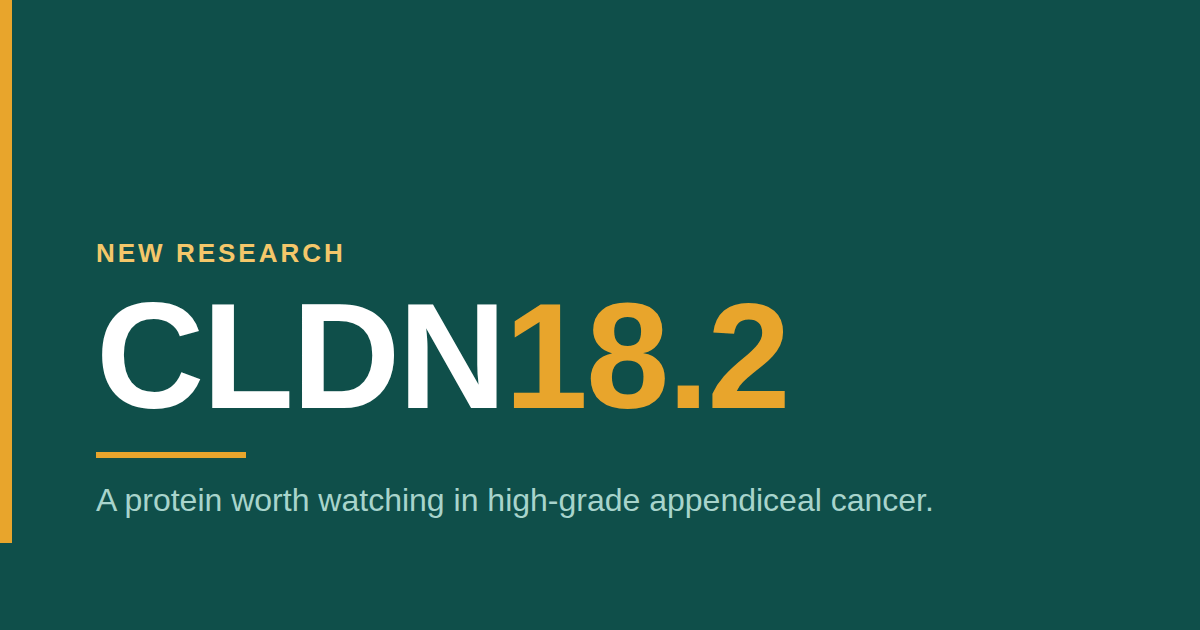 CLDN18.2 named as a potential target in high-grade appendiceal mucinous carcinoma