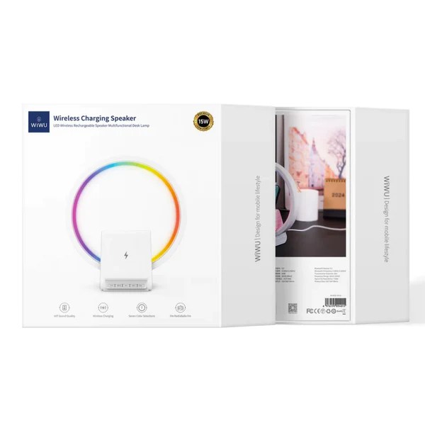 WiWU W021 2 in 1 Wireless charging atmosphere light speaker - Image 2