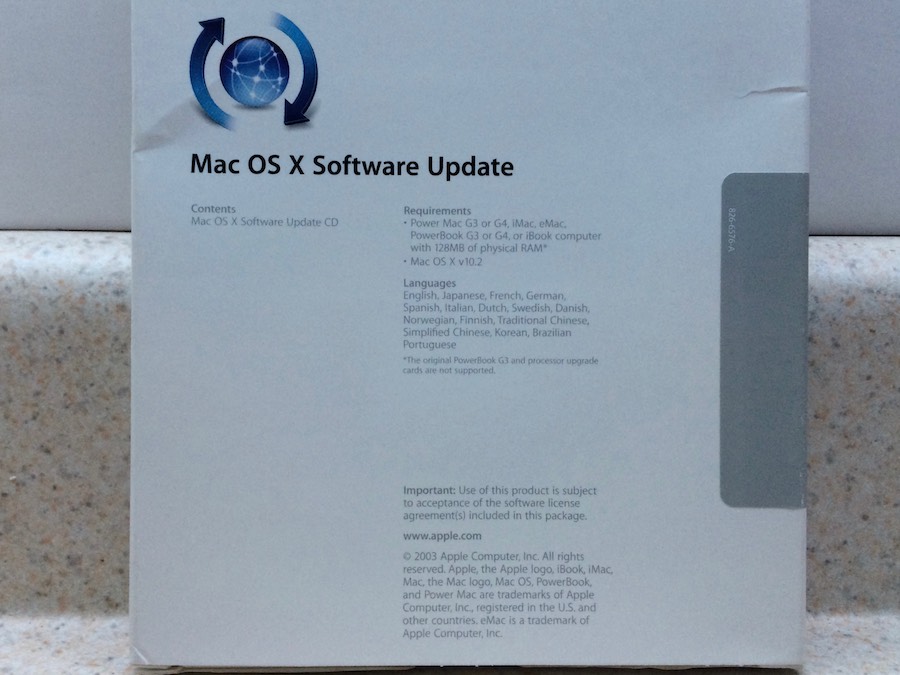 Mac OS X 10.2.5 Jaguar Update Disk – Apple Rescue of Denver