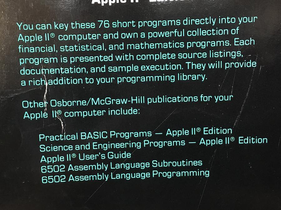 Some Common BASIC Programs Apple II Edition – Apple Rescue of Denver